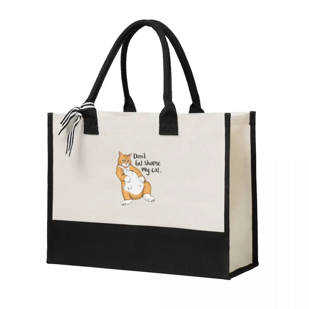 

Canvas Gift Shopping Bag Don't Fat Shame My Cat Canvas Large Capacity Bag Customizable Quality Gifts