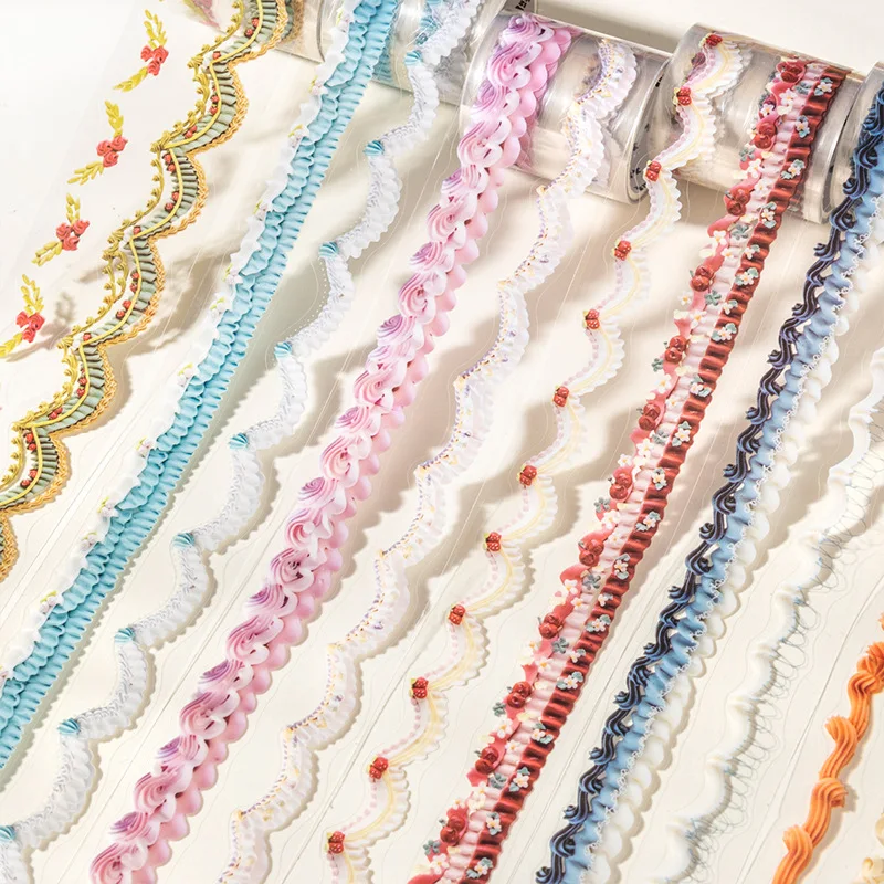 1roll/2roll Healing Lace Series Fresh Cream Lace Tape 6 Styles Journal DIY Decoration Supplies washi tapes