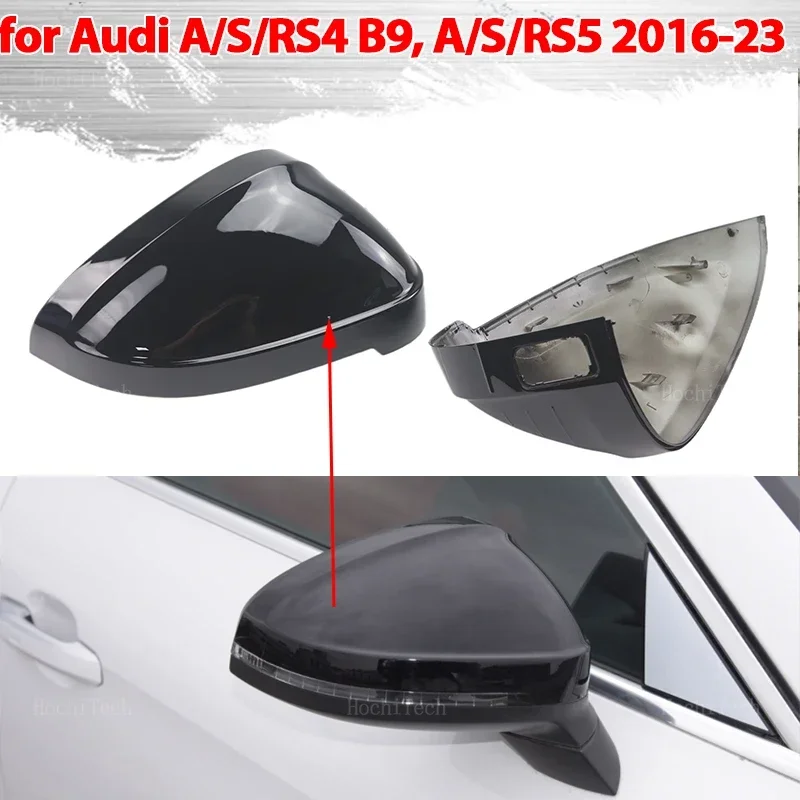 

Carbon Fiber Style Black Side Mirror cover Caps for Audi A4 B9 Quattro Sline A5 S5 RS5 Sportback Side Assist