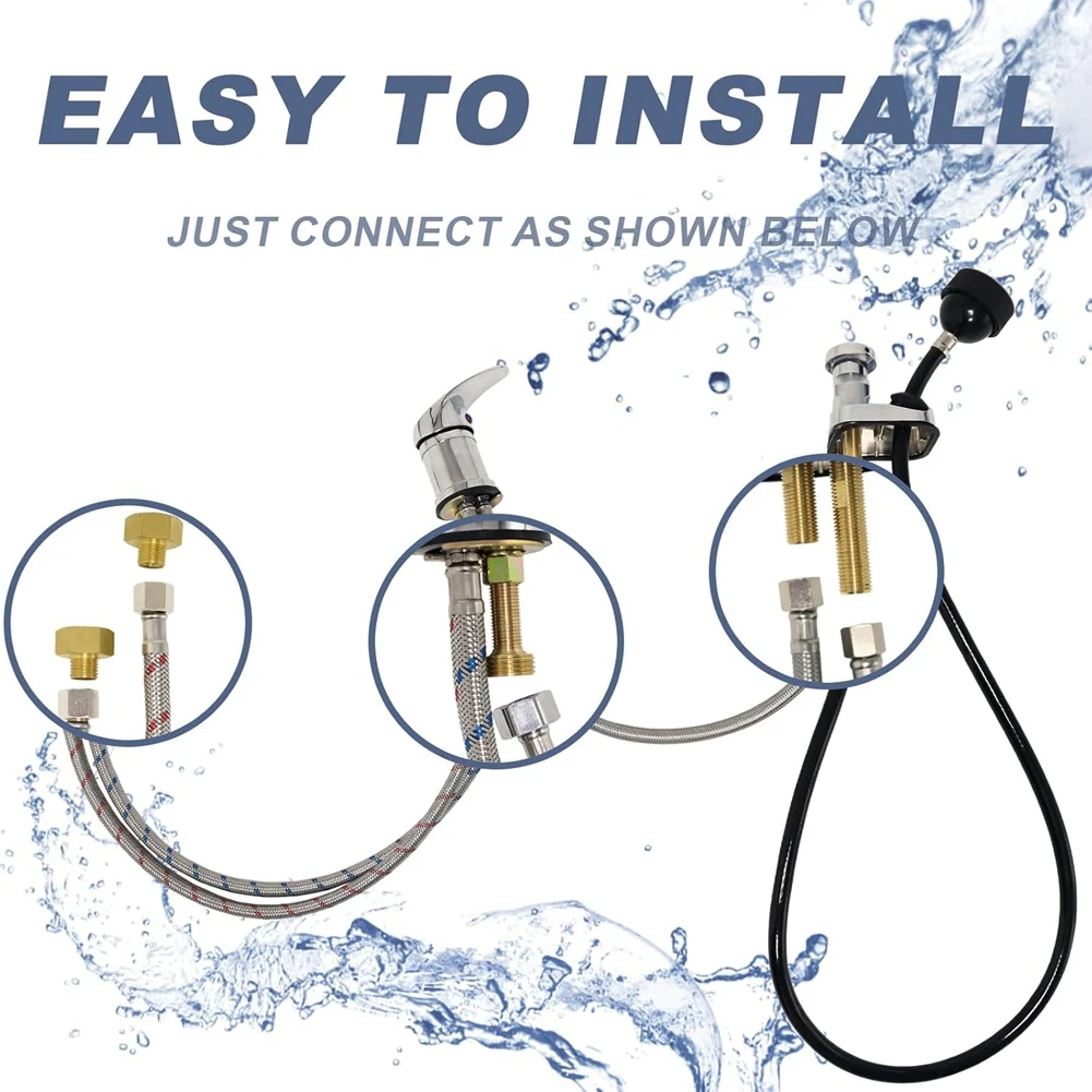 ABMS-Shampoo Bowl Faucet, Faucet Kit Shampoo Hose For Sink Faucet With Sprayer, Hair Salon Sink Faucet Sprayer Hose Set