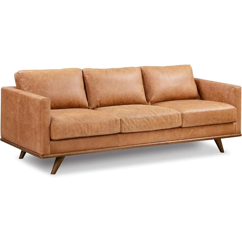 

Nolita 85" Sofa in Full-Grain Pure-Aniline Italian Tanned Leather in Cognac Tan