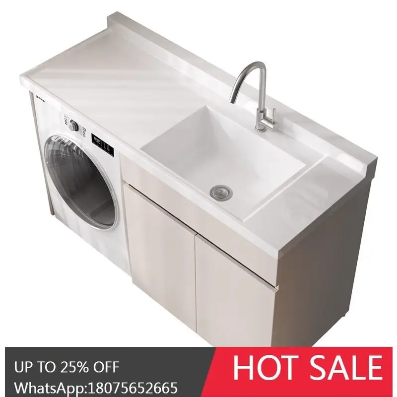 

HLZ Integrated Laundry Cabinet Balcony Basin Laundry Companion All-Aluminum Space Aluminum Countertop Basin Cabinet