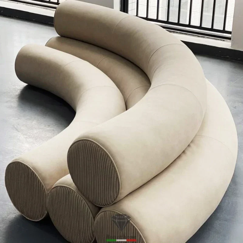 

Multi-Person Minimalist Creative Cylindrical Lobby Reception Fabric Sofa Customization