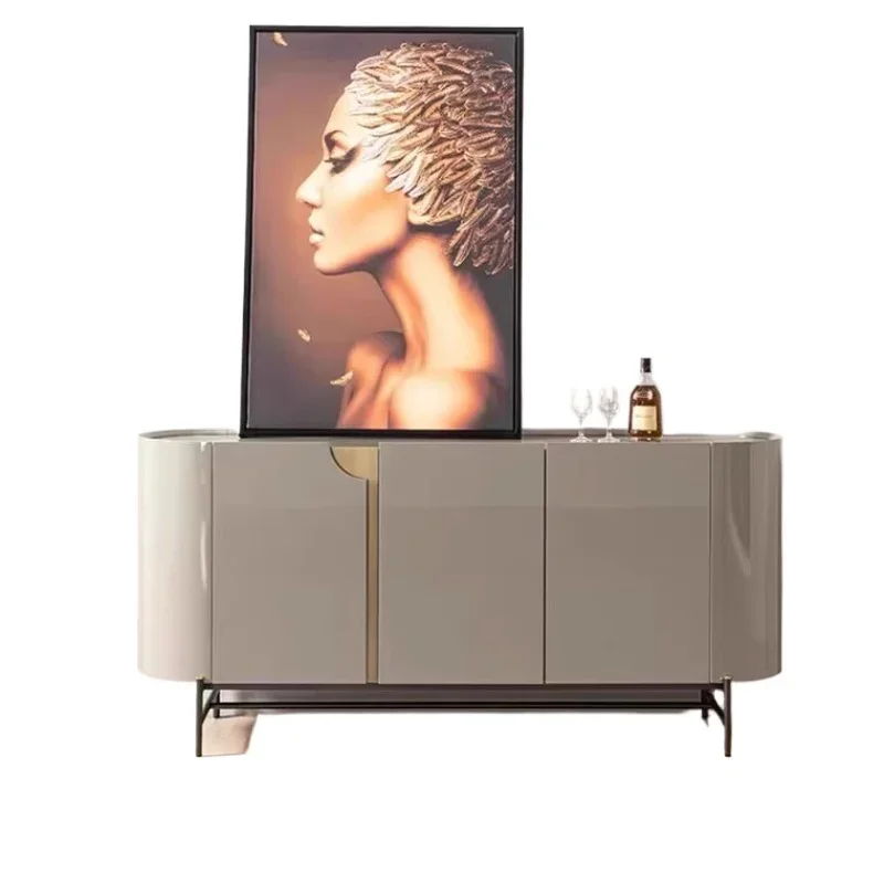 

Light luxury high-grade gray dining side cabinet entering the home side cabinet arc design minimalist style model room dining