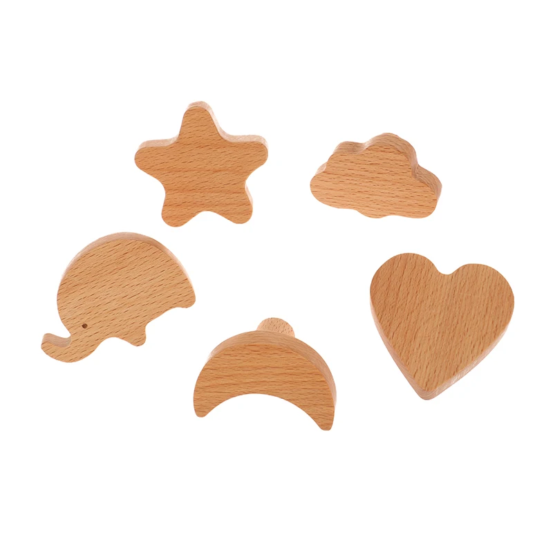 Cute Clouds Stars Wooden Furniture Handles For Cabinets Drawers Door Knobs Kitchen Cupboard Wardrobe Pulls