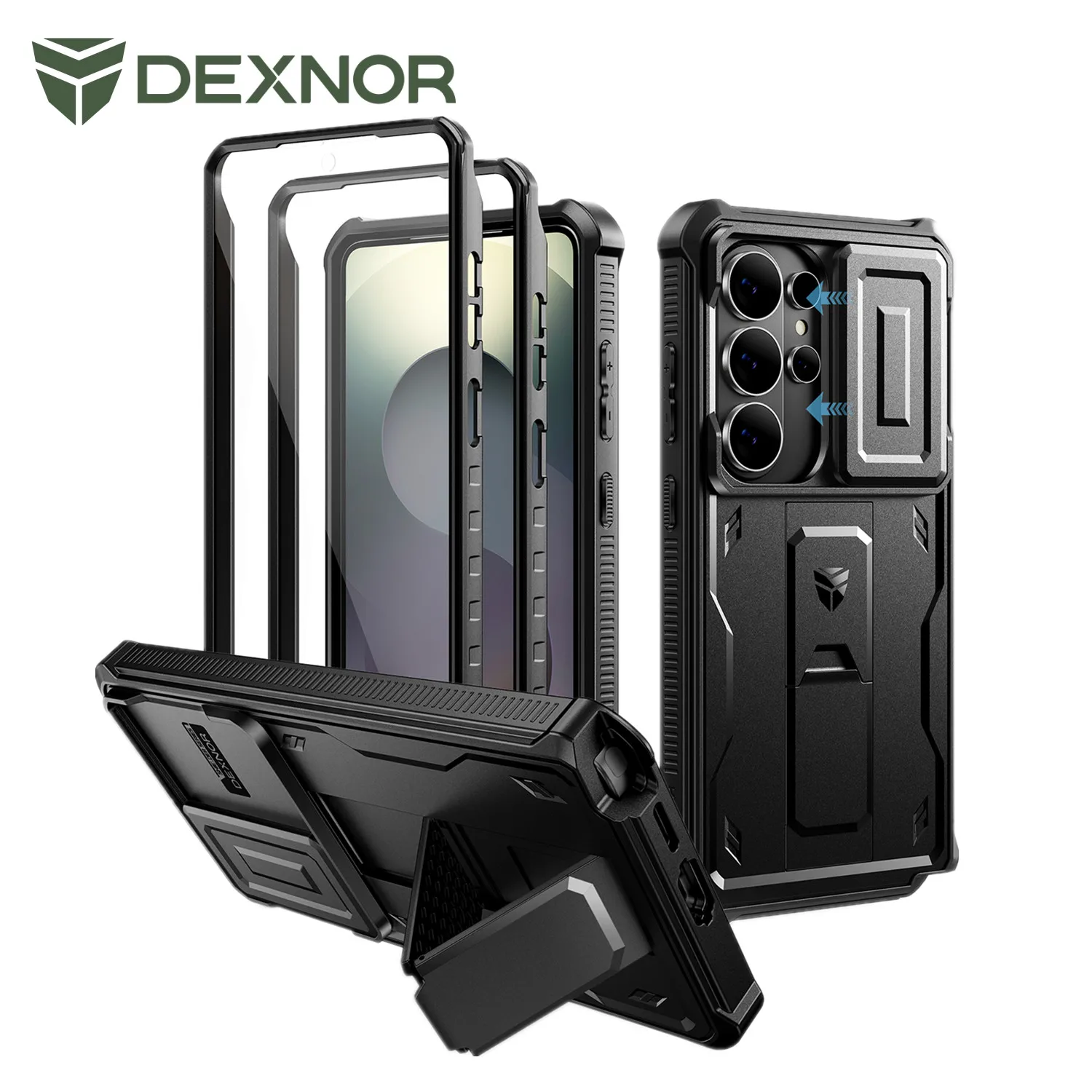 

Dexnor For Samsung Galaxy S26/S26 Plus/S26 Ultra 2026Case Full Body Shockproof Camera Cover &Built-in Screen Protector Kickstand