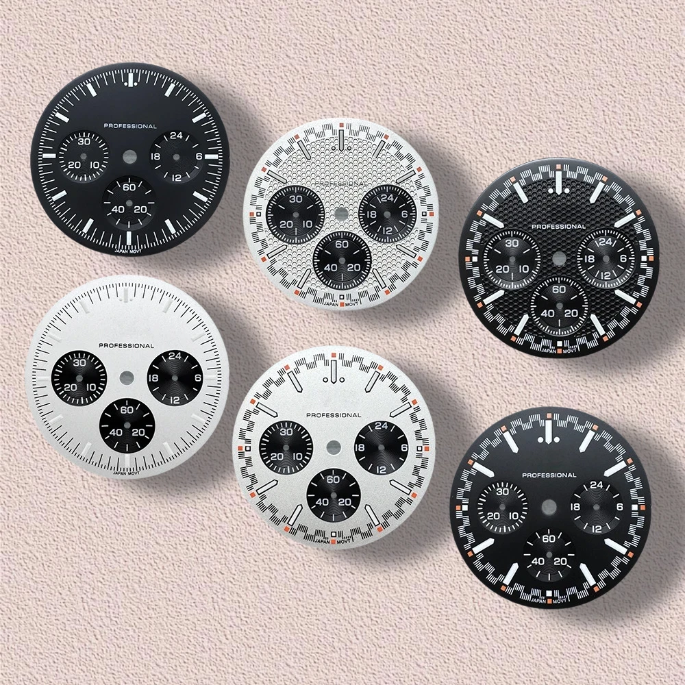 32.5mm S Logo Dial Fit VK63 Movement Green Luminous Speed High-Quality Dial Watch Modification Accessories