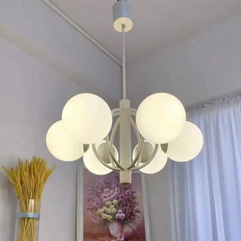 

Bauhaus beige lamp glass bedroom study creative japanese style living room chandelier