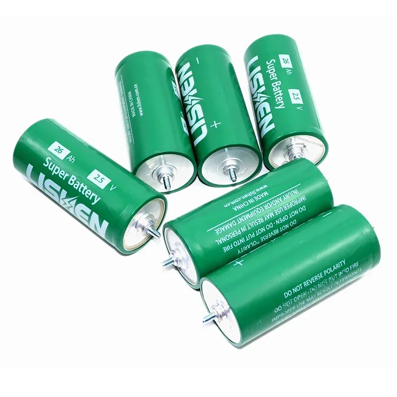 6PCS 2.5V 26Ah Original Lishen Lithium Titanate Battery LTO 20C DIY 12V E-boat Car start Low temperature resistance 30000 cycles