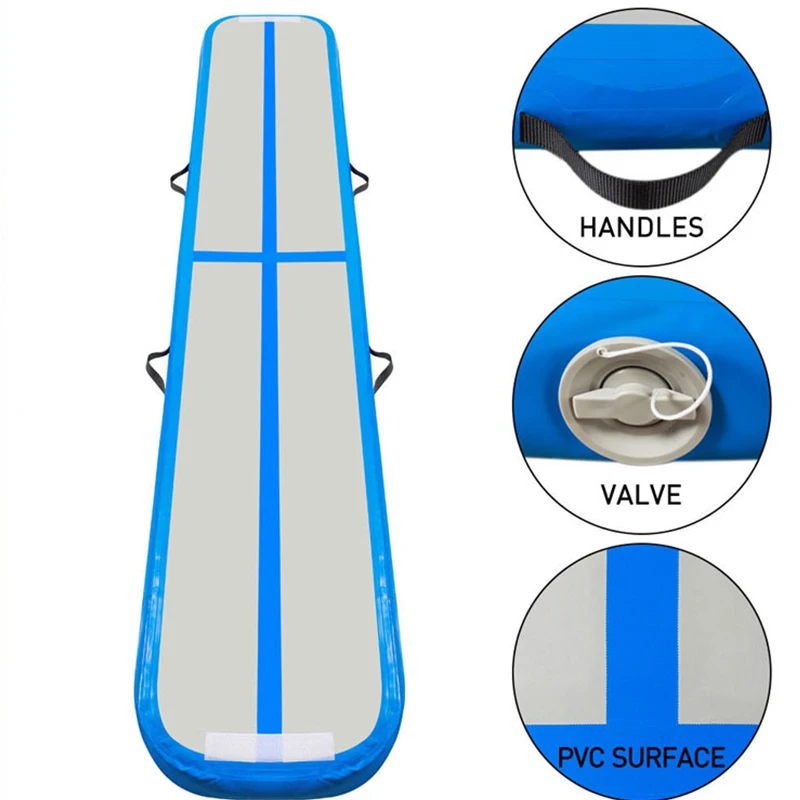 Esterilla de pista de aire para gimnasia, colchoneta inflable con bomba eléctrica para uso doméstico, para entrenamiento de animadoras