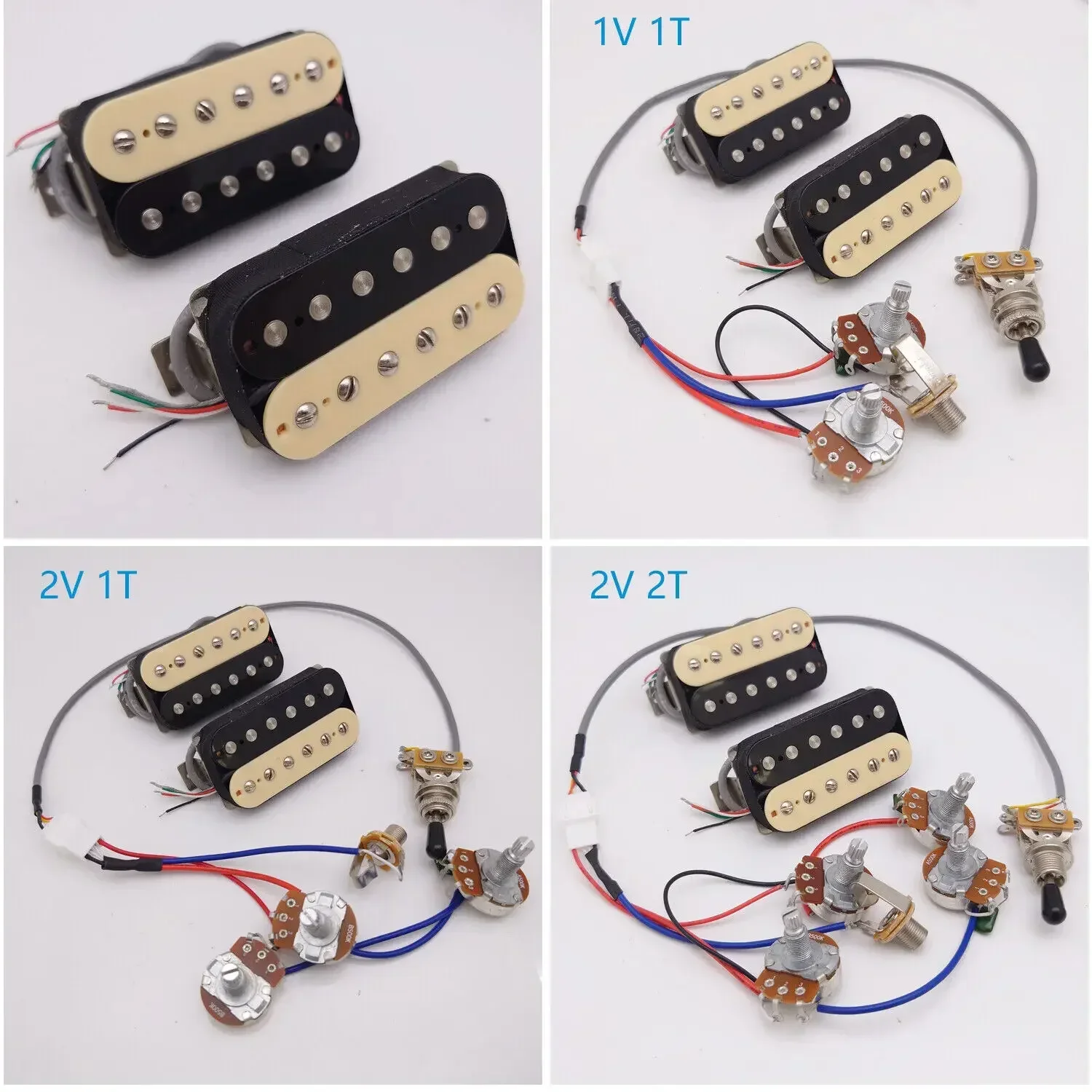 Alnico 2 Classic 57+ Guitar Humbucker Pickup zebra with 4C Wiring Harness for LP Electric Guitar Replacement Parts