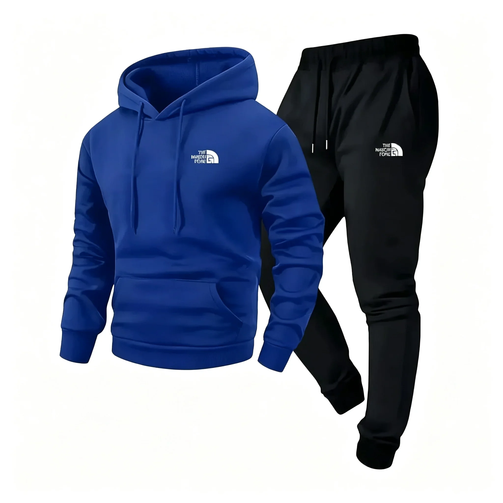 2026NEWMen's Autumn and Winter Pattern Casual Two-Piece Set Hooded Sweatshirt and Pants with Pockets Regular