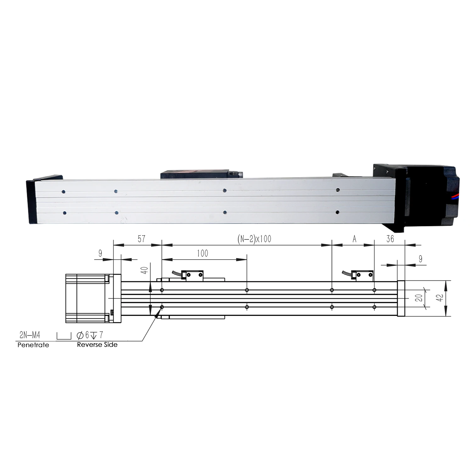 Imagem -03 - Atuador de Parafuso de Bola de Movimento Linear Guia Motorizado Fsk40 V2.0 Atacado 23 Pcs