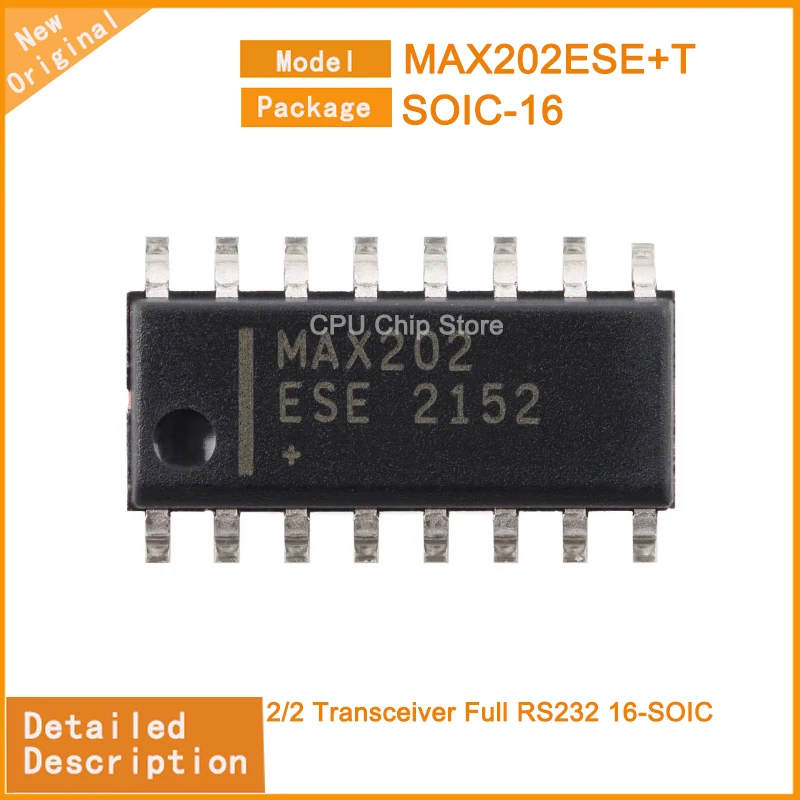 10Pcs/Lot  New Original MAX202ESE+T MAX202CSE+T  MAX202 2/2 Transceiver Full RS232 16-SOIC