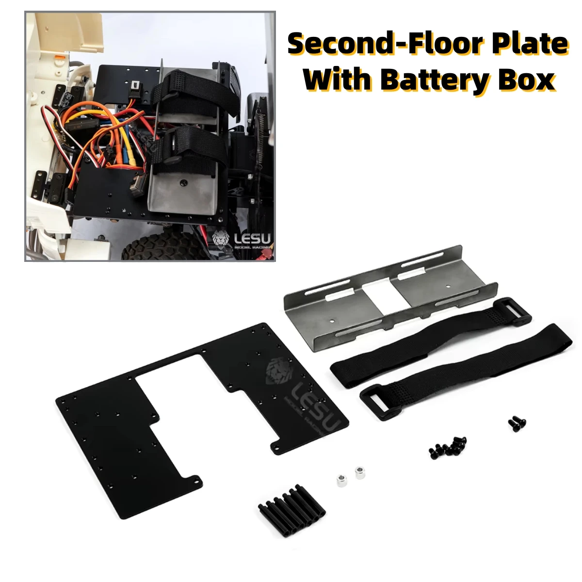 

Вторая напольная пластина с батарейным блоком 700-D1-T, обновление с ЧПУ для 1/14 Tamiya RC SCANIA Man Lesu, модель самосвала с прицепом, детали для самостоятельного изготовления