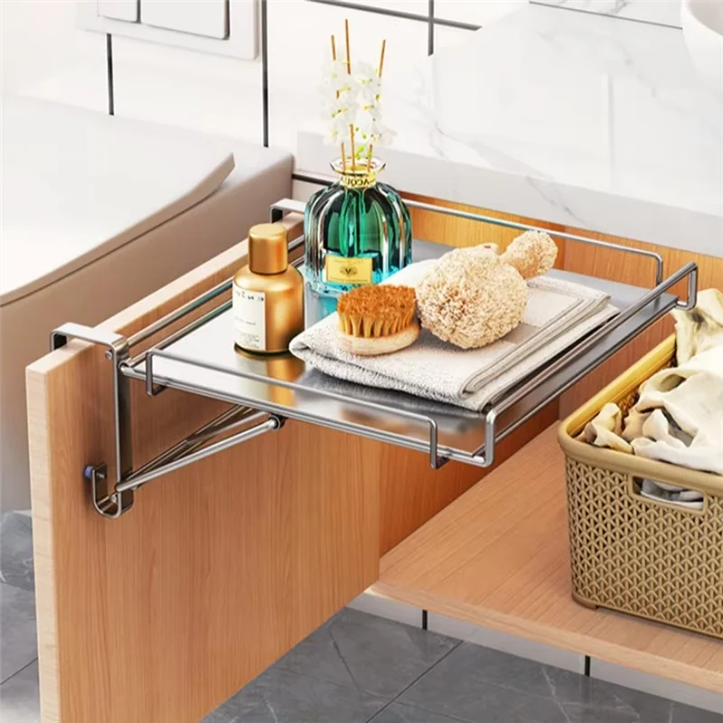 

RMWIN-Stainless Steel Foldable Countertop Storage Rack Storage Rack For Kitchen Space-Saving Design Extends Countertop Utility