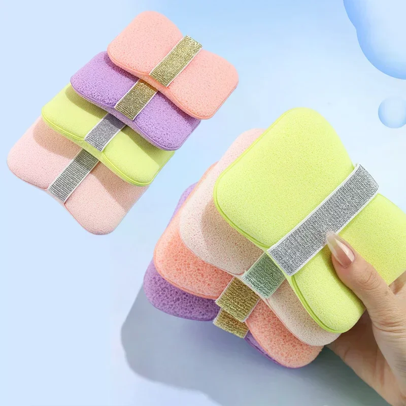 Badeschwamm, Gesichtswäsche, 2-in-1-Seifenbeutel, weicher, sauberer Puff, wiederverwendbarer Make-up-Entferner, Peeling-Pads für die tägliche Reinigung der Hautpflege