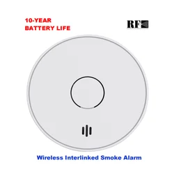 V-COME Wireless Interlinked Smoke Alarm with Sealed 10-Year Battery, Wireless interconnected Smoke Detector, CE EN 14604, VS02F