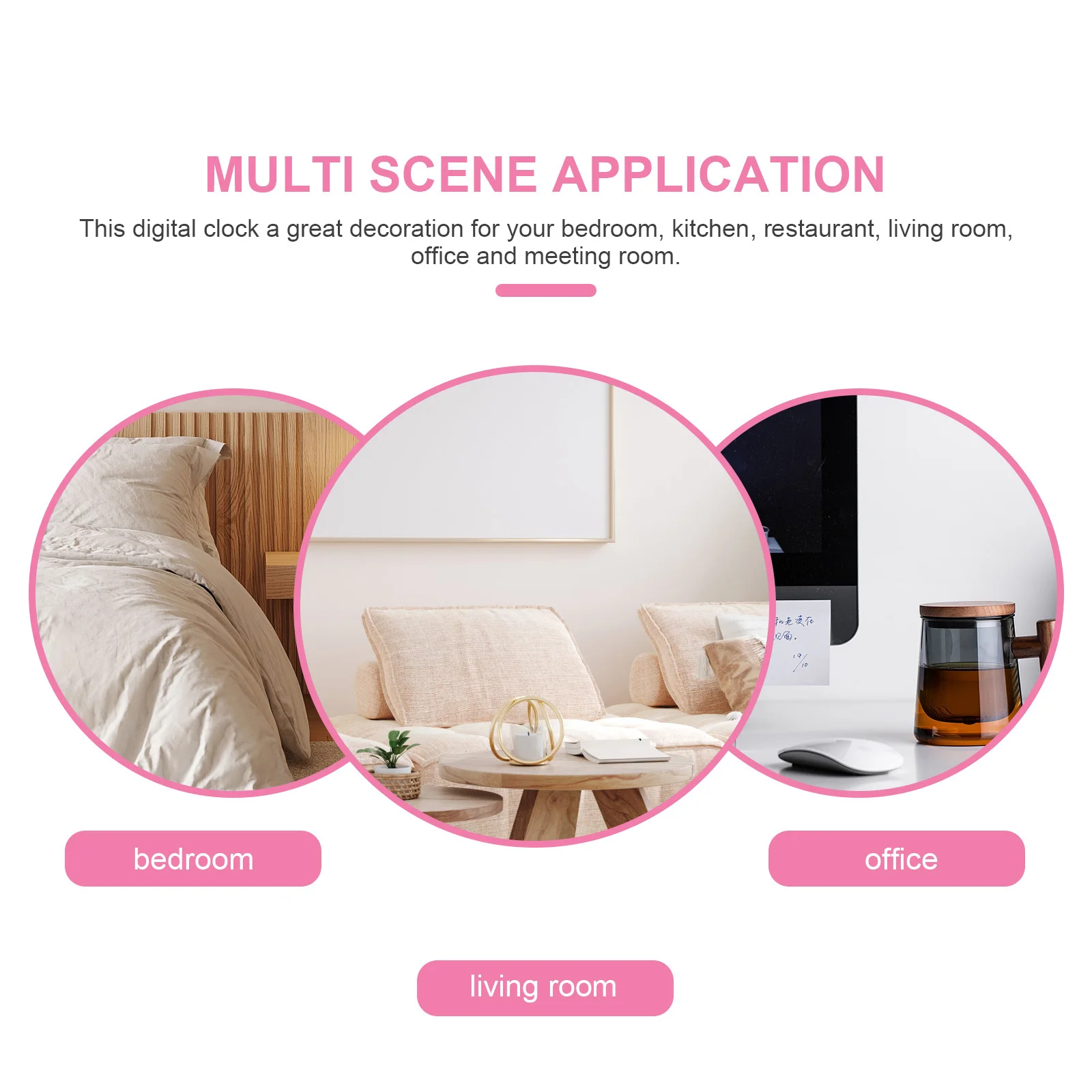 

Digital Alarm Clock Large Display Led Light Up For Bedroom Desk Office Modern Small Clock Bedside Decorative Timepiece