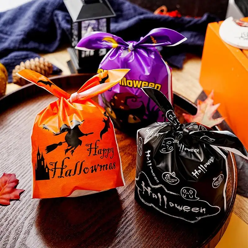 Halloween Goodie Bags 50PCS Spooky Cartoon Cat Novelty Bag With Rabbit Ears Creative Kids Trick Or Treat Props For Treats