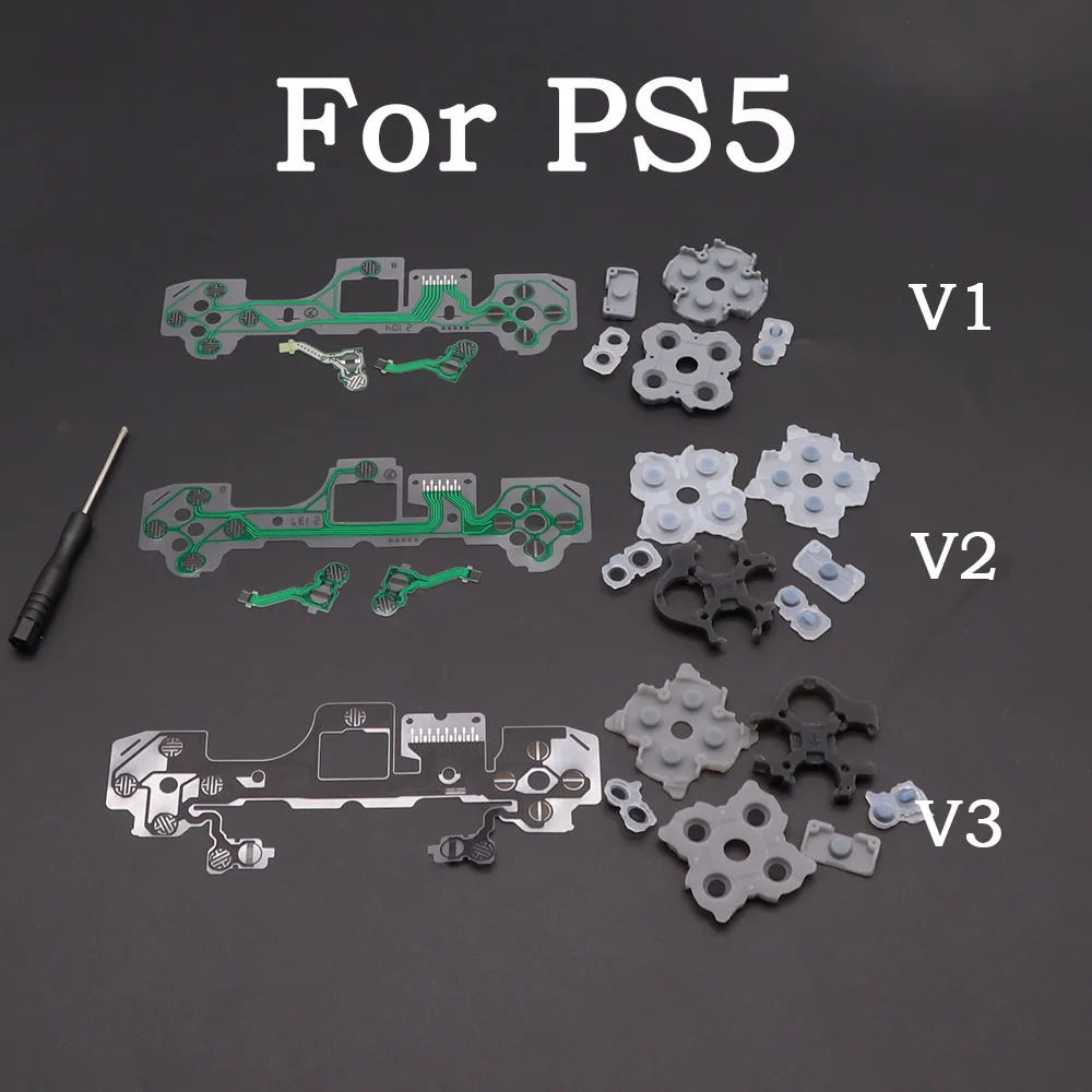 1Set For PS5 BDM-010 020 030 Conductive Film Silicone Rubber Button pad ForPS5 V1 V2 V3 Controller