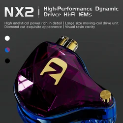 ND NX2 Wired Earphones Dynamic Drive Earphones HIFI Stereo Bass Earbud DJ Music Cancelling Sport Headsets with Detachable Cable