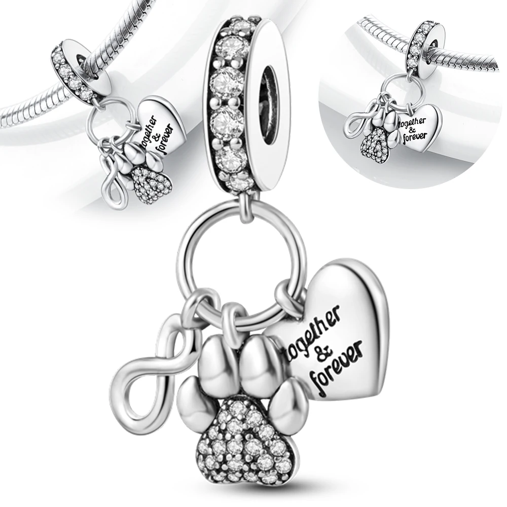 

Подвески из серебра 925, вечный символ, милые подвески в форме сердца с когтями, подходят для подвесок Plata 925, оригинальный браслет, бусины, женские ювелирные изделия