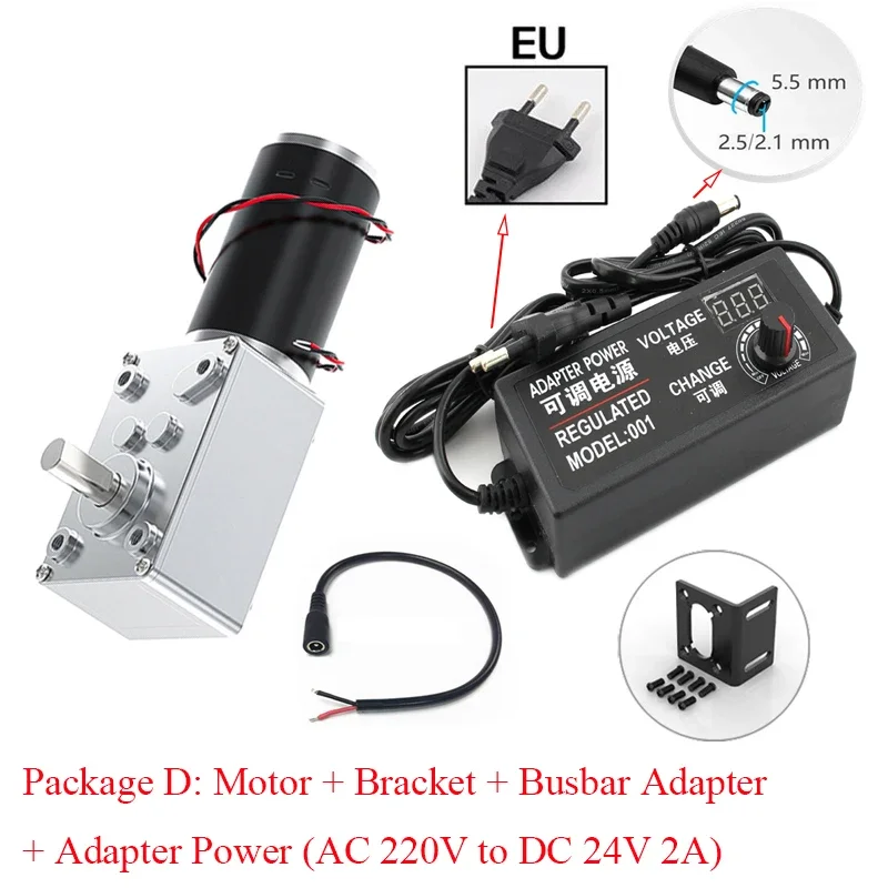 

5840-31ZY Reduction Gear Motor 12V24V 7RPM-470RPM Large Torque High Power 2-70kg Worm Gear Motor