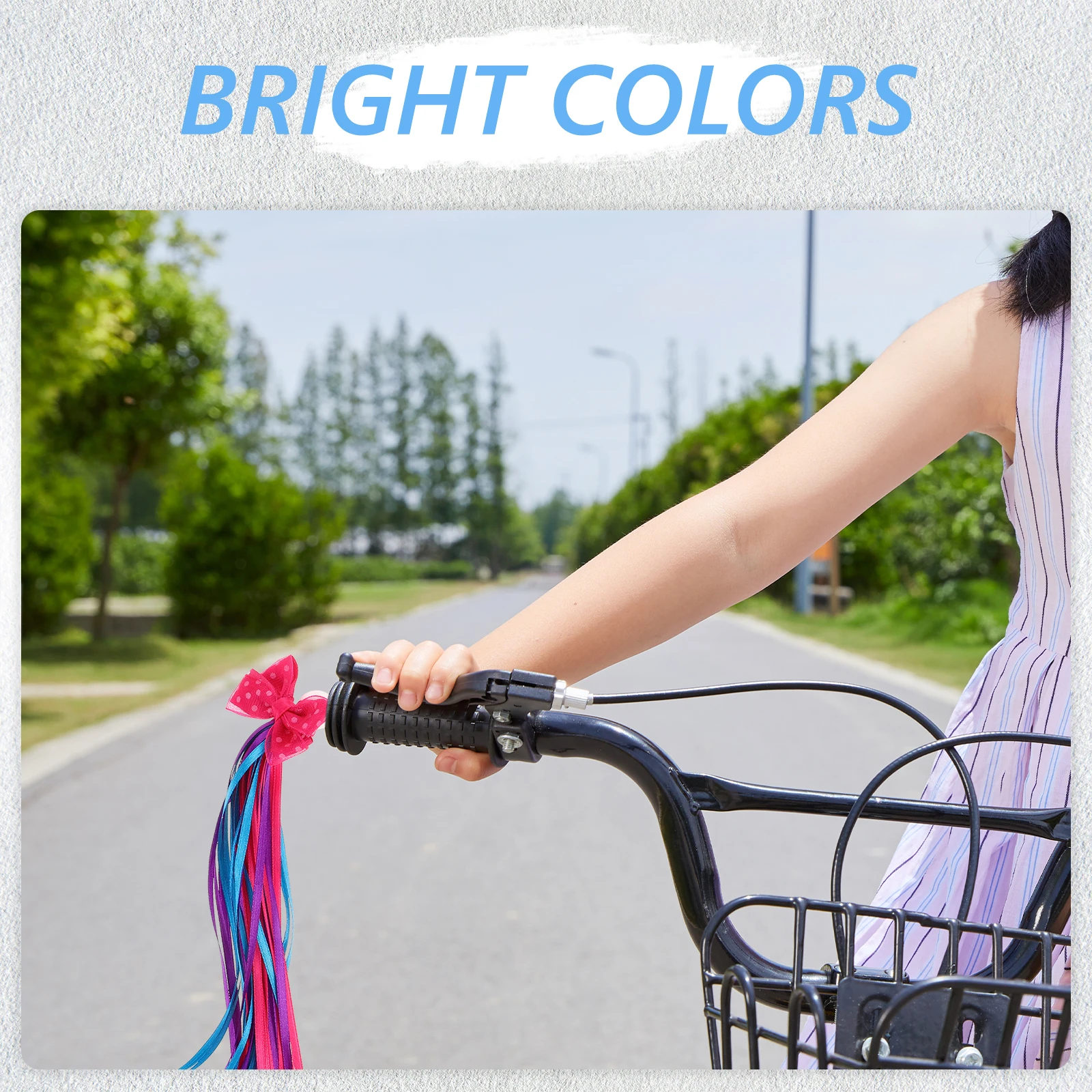 

Colorful Children's Bicycle Decorations Handlebar Streamers for Kids Scooter Wind Moving Fabric Tassels Lightweight for Girls