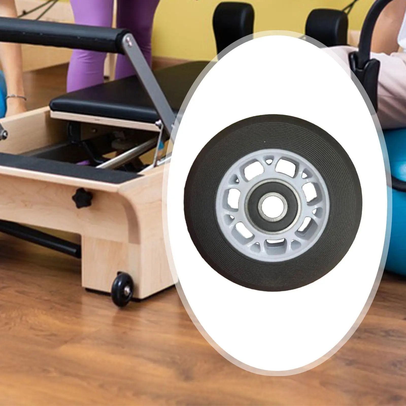 Pilates Equipment Exercise Machine Wheel Durable PU Steel Bearing Pilates Bed Roller Replacement for Pilates Routines