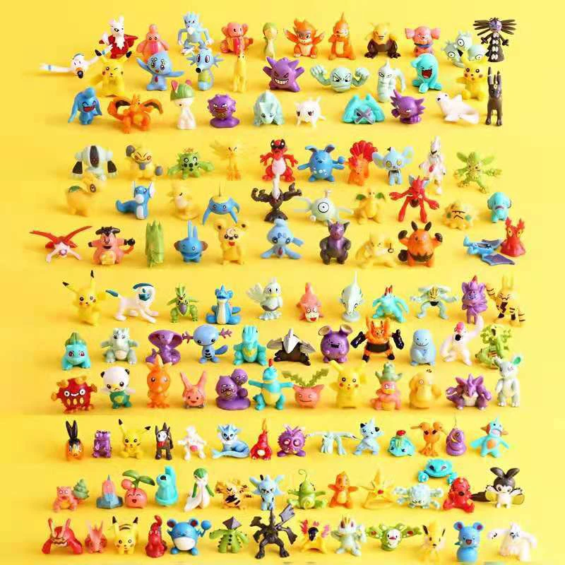 24/48/144 szt. Pokemon Anime figurka losowa bez powtórzeń Model działania Kawaii Pikachu 2-4CM zabawki dla prezenty urodzinowe dla dzieci