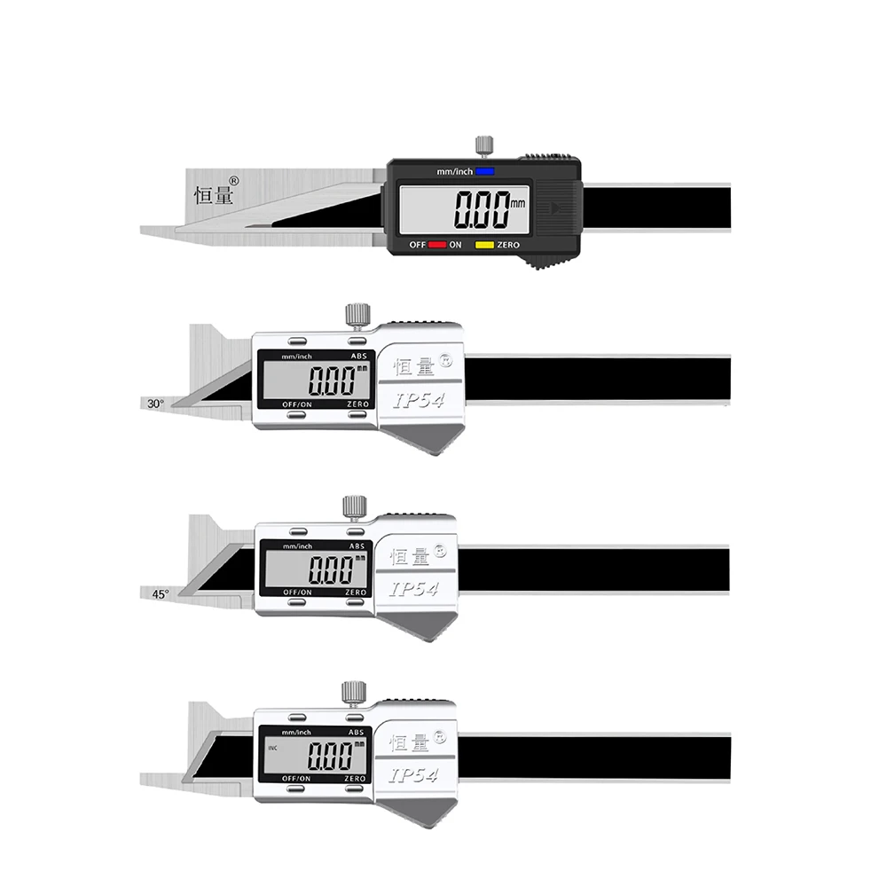 Suwmiarka noniusza ze stali nierdzewnej 0-15mm45 ° 30 ° 15 ° cyfrowy wyświetlacz z fazą do pomiaru głębokości