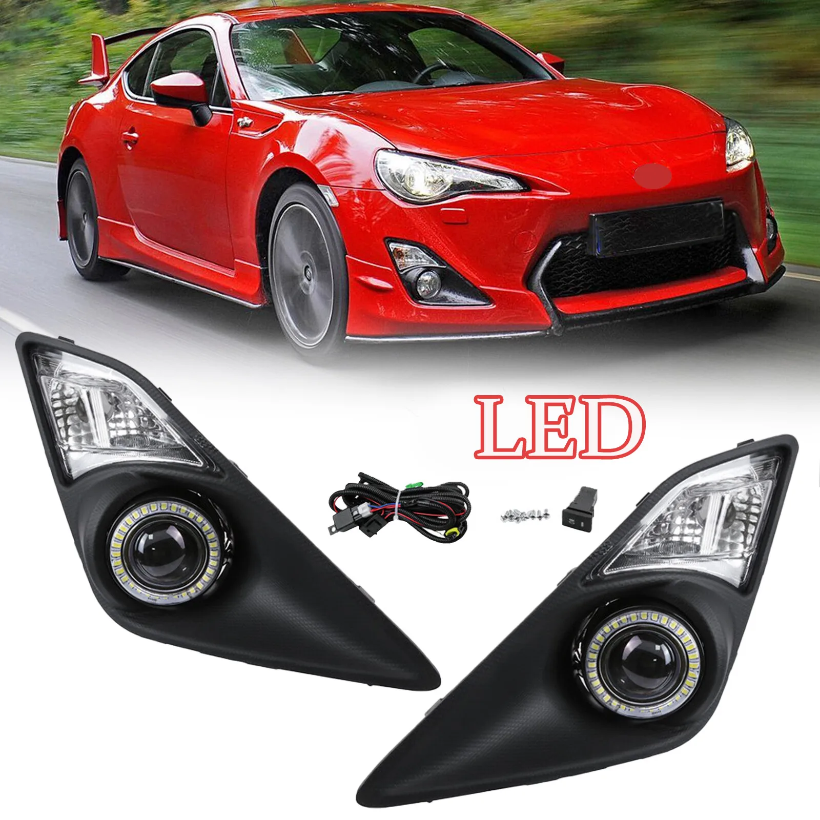 

For 2012-2016 Toyota GT86 Scion FR-S LED Projector Fog Lights Lamps w/Wiring Set