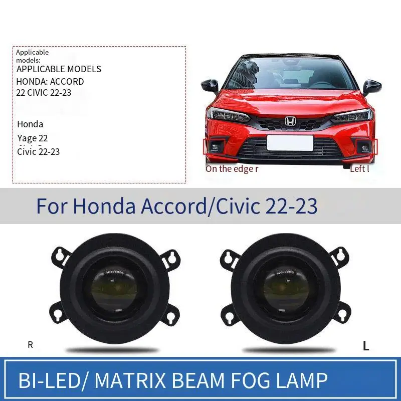 

Hi lo beam 2.0 inch bi led fog light projector lens for Honda Accord Civic car fog lamp retrofit 12V 70W 3000K Green Lemon