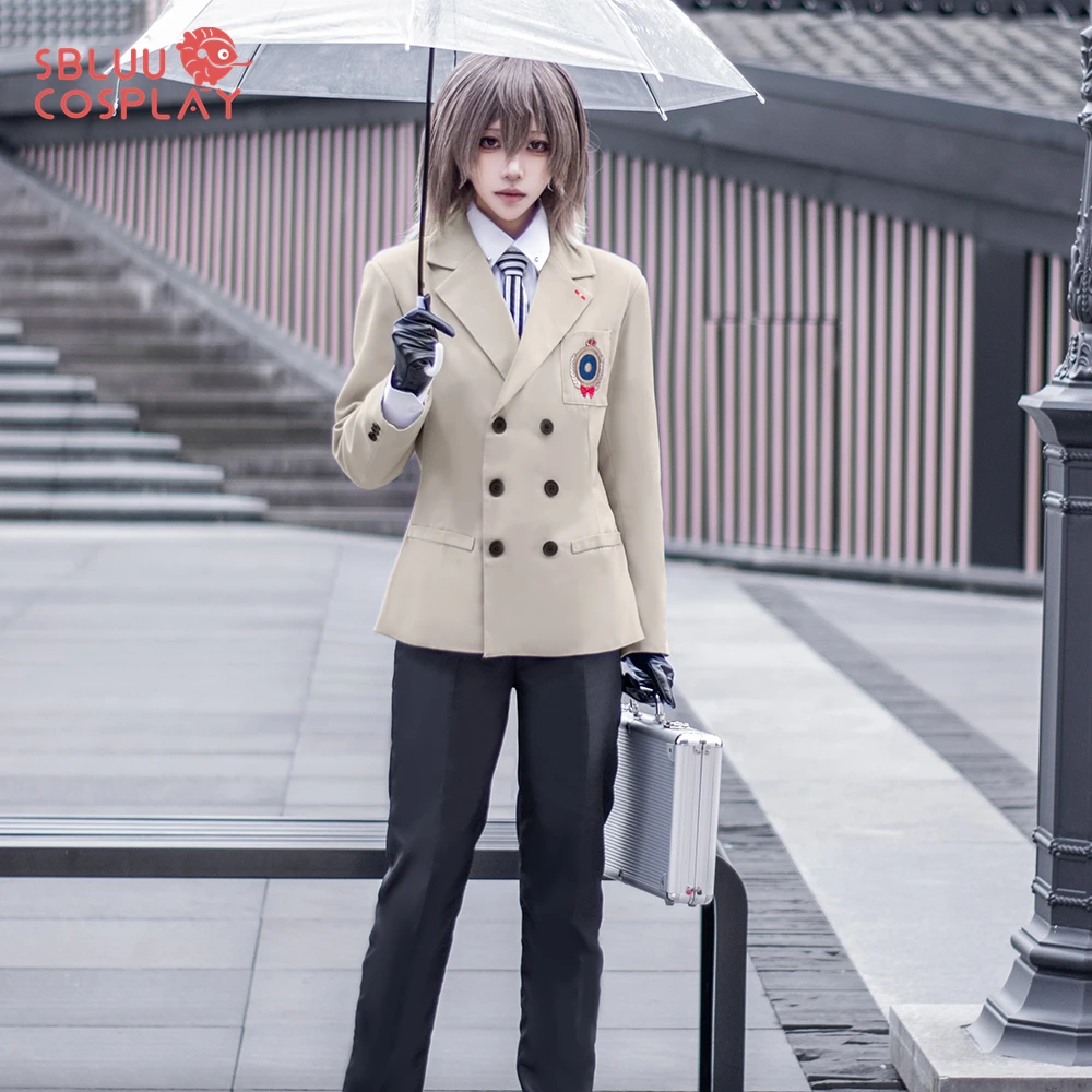 

SBluuCosplay Goro Akechi Cosplay Costume Game School Uniform Suits Halloween Party R-Quality Full Set for Women Men