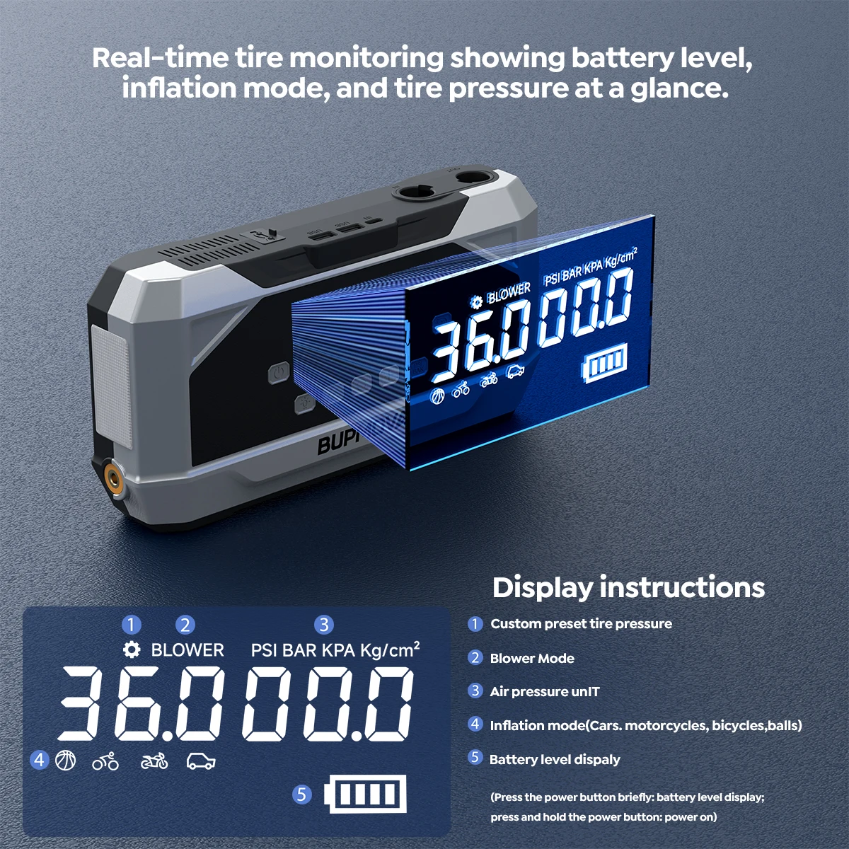 1000A/1500A PEAK Starthilfegerät für Autos, 12V Autobatterie-Ladegerät, tragbare Powerbank, leistungsstarker Auto-Booster – Detail 4