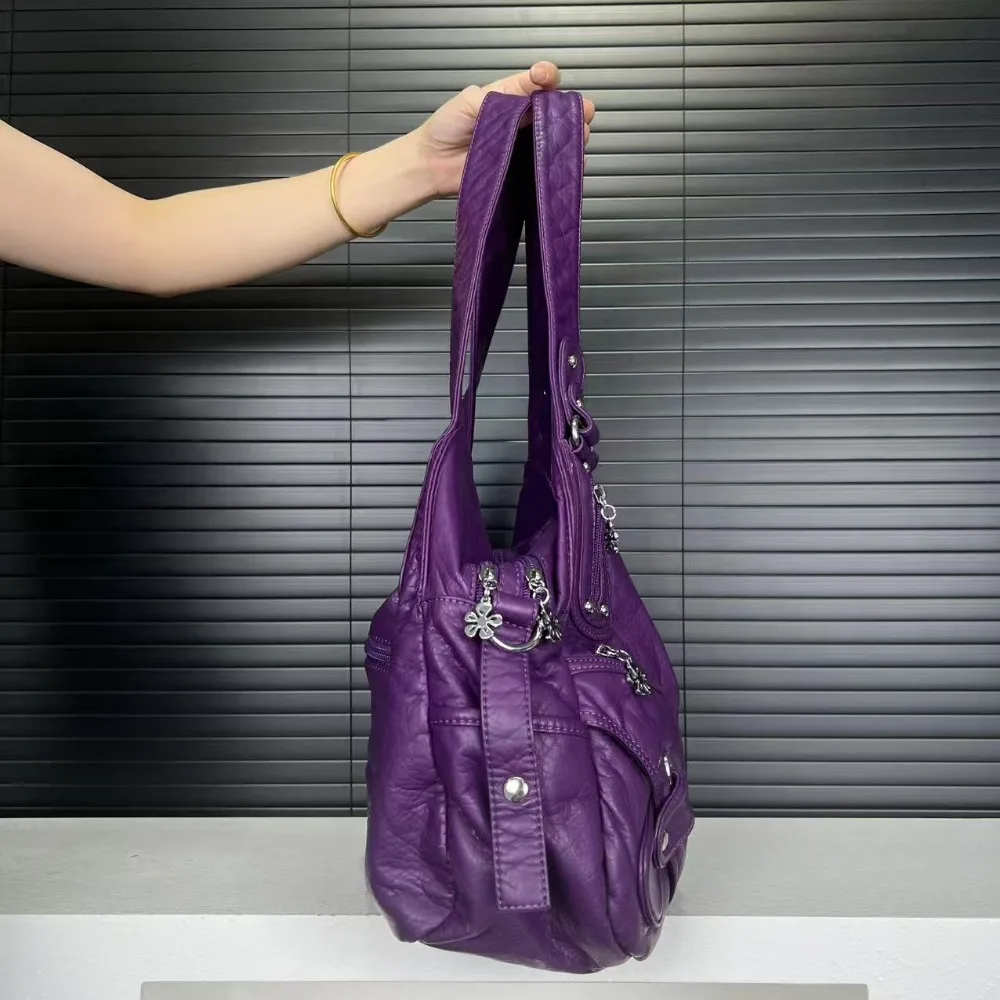 Modische Retro-Y2K-Handtasche für Damen, große Kapazität, mehrere Taschen, Punk-Umhängetasche – Detail 9