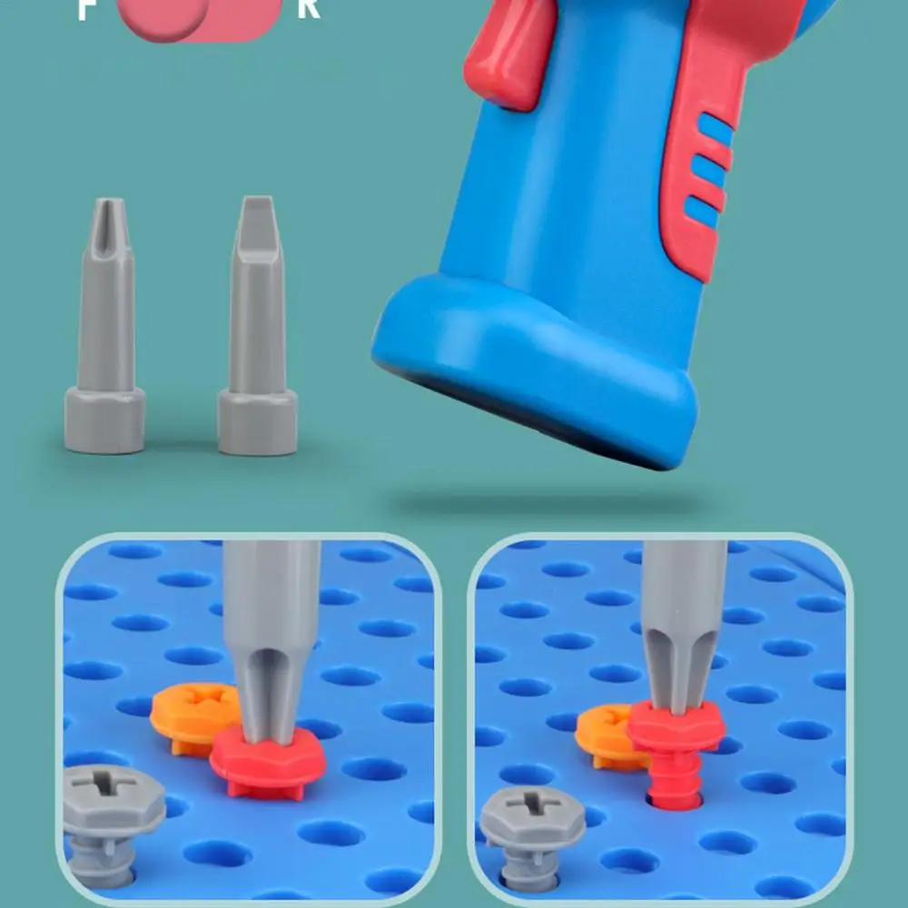 Kids Electric Drill Screw Nut Puzzles Toys Pretend Play Tool Disassembly Assembly Drill 3D Puzzle Toys For Boy Children Gifts