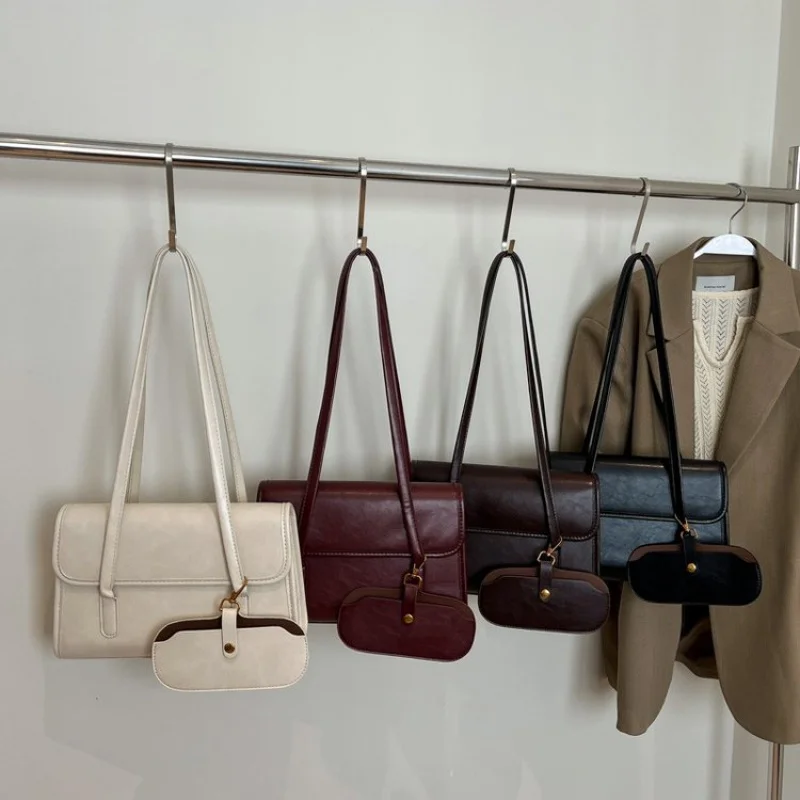 

Fashionable Trendy Messenger Bag Women High-End Luxury Large Capacity Solid Color Simple Vintage Best