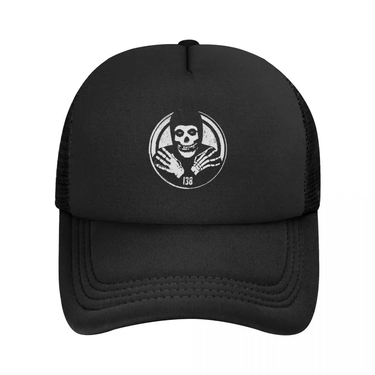 Crimson Ghost Misfits Skull Trucker Hat Adult Hip-Hop Heavy Metal Hats Racing Cap Adjustable Snapback Caps Mesh Baseball Caps