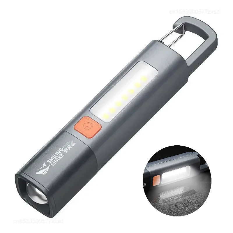 

Xiaomi Smiling Shark Flashlight Outdoor Portable High Brightness Strong Light Zoom Flashlight Waterproof Household Rechargeable