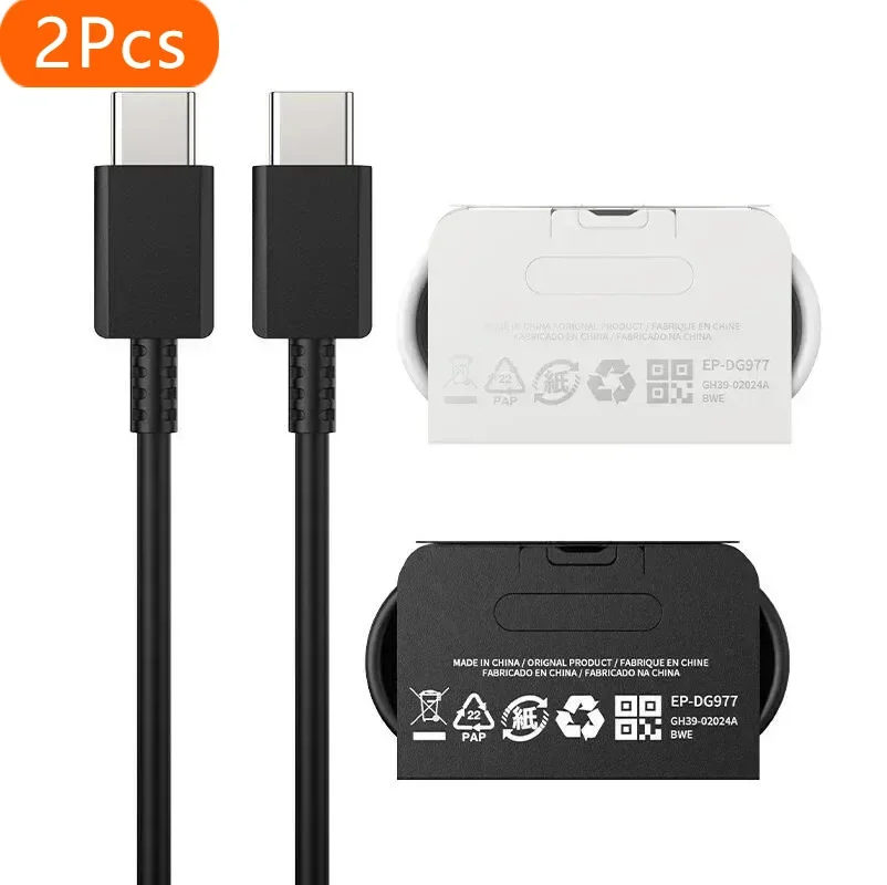 2Pcs  For Samsung S21 S20 Plus Cable Fast Charge Type C To Type C PD Quick Charging Cable Wire For Galaxy A71 A72 A82 Note 20 wh