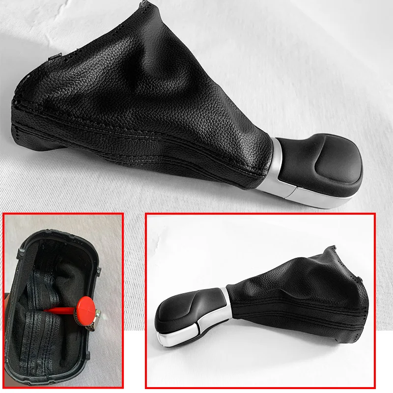 

Leather Automatic Gear Shift Knob Dust Cover for VW Tiguan 5N 2012-2015 Golf 6 Jetta MK6 EOS Golf Passat Shifter Stick Lever