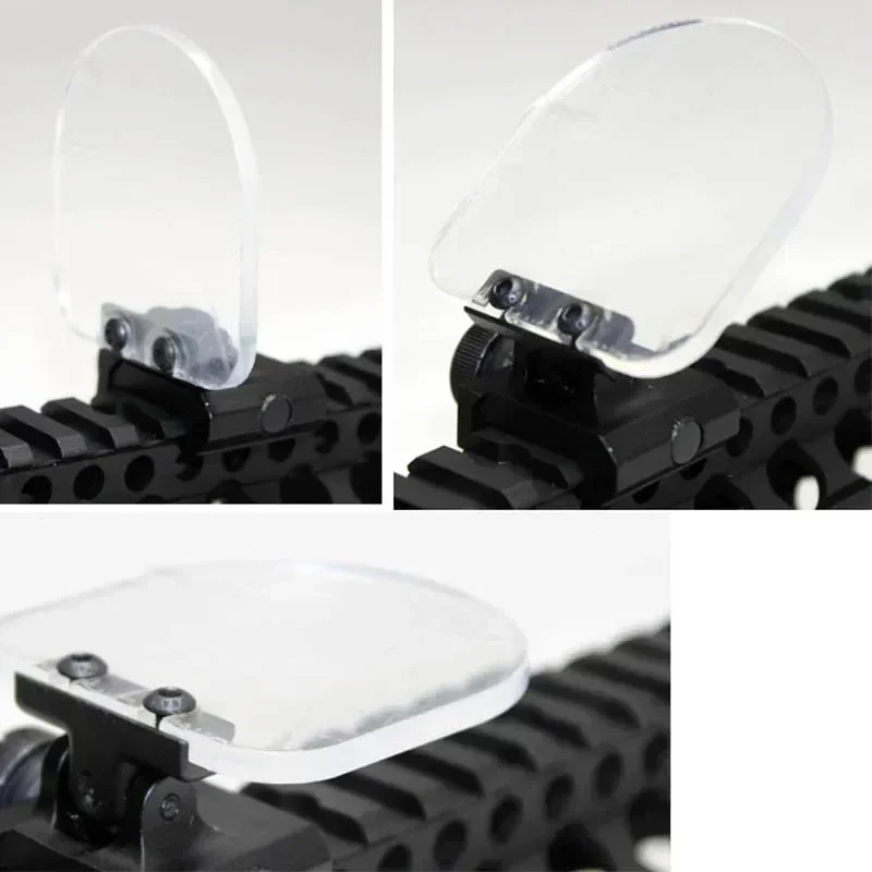 Flip up escopo montagem ponto vermelho vista transparente lente protetor capa brinquedo arma rifle escopo acessórios