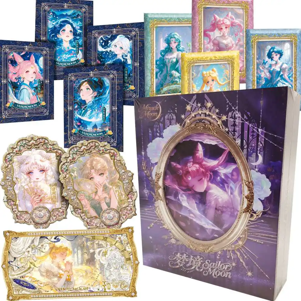 

Fantasy Anime Sailor Moon Collection Cards Oil Painting Fairy Tale Style Lovely Happy Magical Girl Anime Cards Xmas Toys Gifts