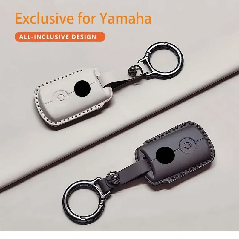 Car Remote Key Case Cover for Yamaha NVX155 NVX155 NMAX155 AEROX155 QBIX Aerox XMAX300 Motorcycle Leather Keychain Accessories