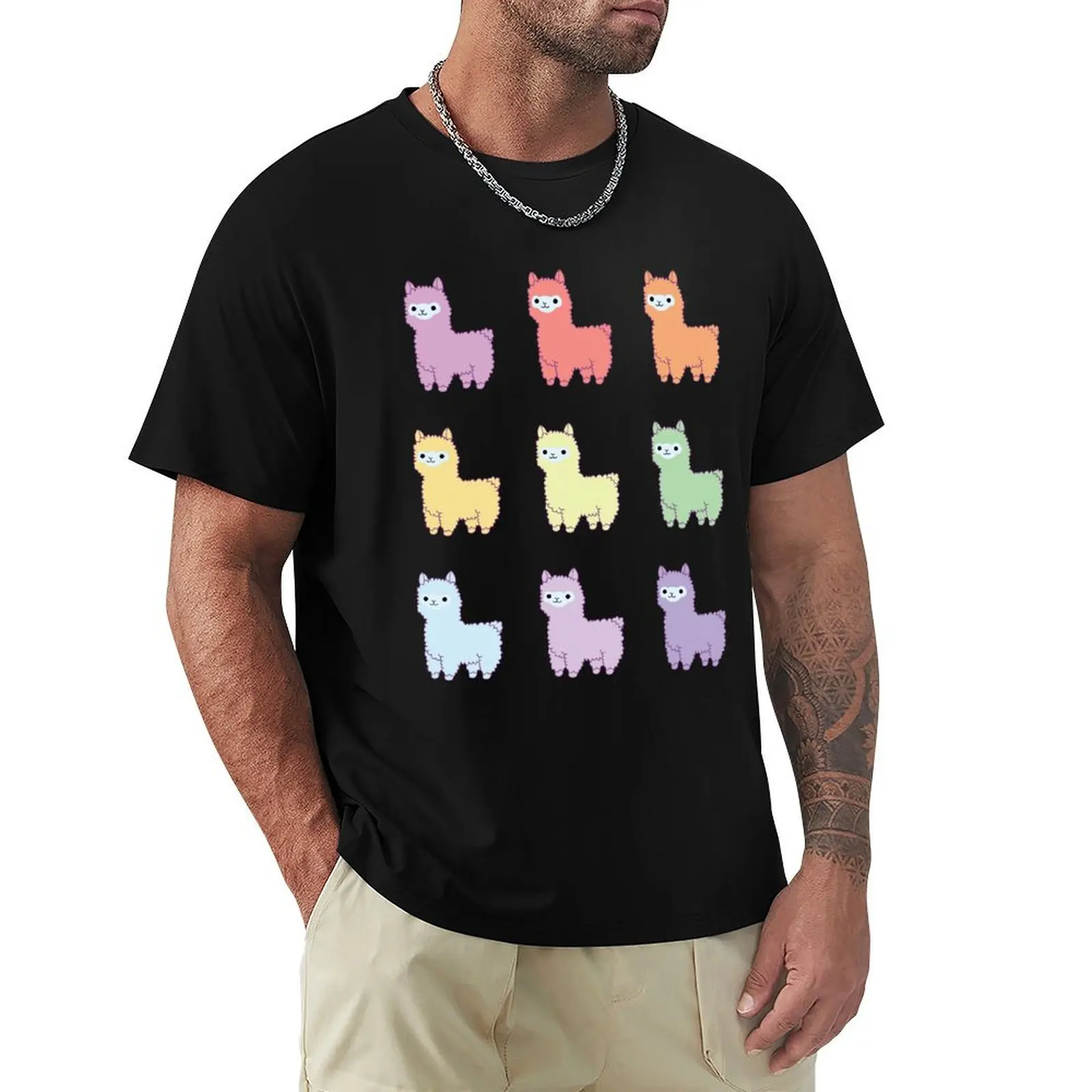 cute Llama Pack 9 T-Shirt Plus Size Street Style Tee