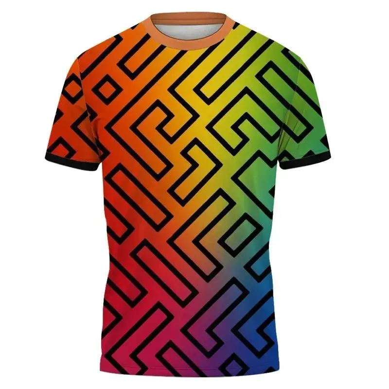 

2025 Summer New Men's Sports Breathable Quick-Drying Comfortable Casual Colorful Red Top Round Neck Short Sleeve Sports Top