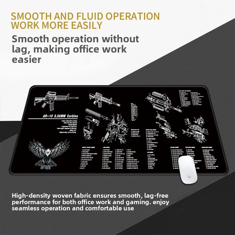 Tactical Gun Cleaning Mat, Waterproof Oil-Proof Desk Pad, Non-Fading Mouse Pad with Exploded Diagram, for Office & Gaming. view 3