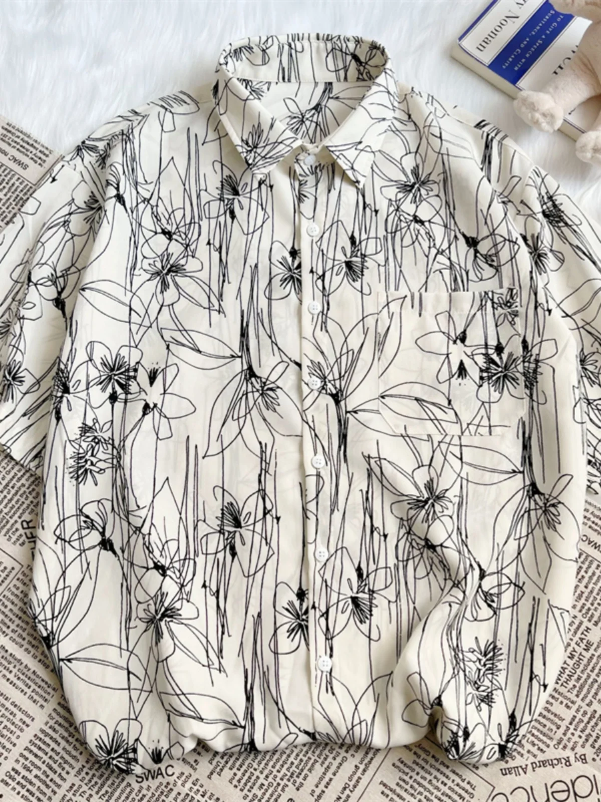 

Vaion Sle Floral f Sve irt Мужская приталенная летняя повседневная одежда с отложным воротником молодежная (3) Другой материал 00%